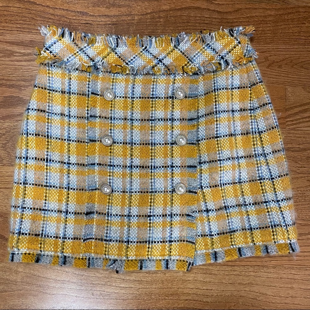 VICI Yellow Tweed Miniskirt